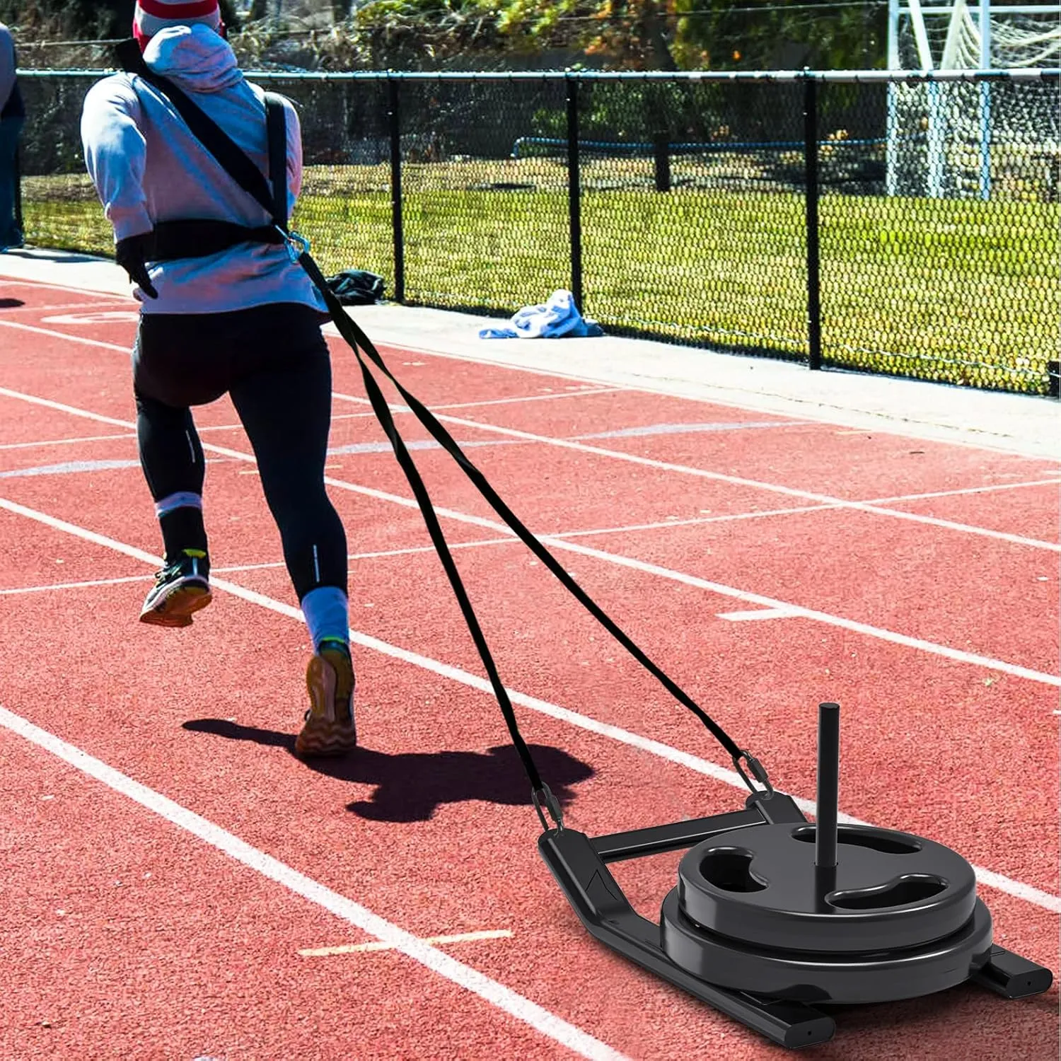 Kipika Stainless Steel Weight Sled for Fitness Strength Training, Speed Improvement, and Athletic Exercise - Compatible with 1" & 2" Weight Plates