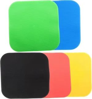 Kisangel 5pcs Non-Slip Flat Square Football Training Markers for Gym Classroom High Visibility Stability