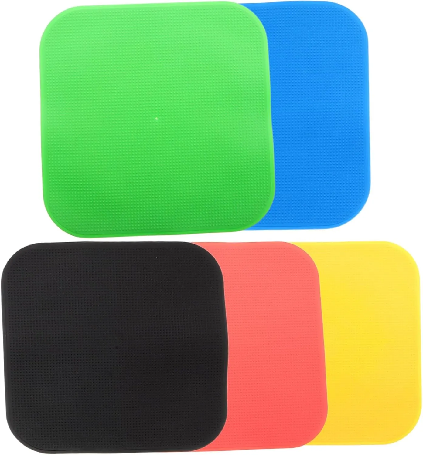 Kisangel 5pcs Non-Slip Flat Square Football Training Markers for Gym Classroom High Visibility Stability
