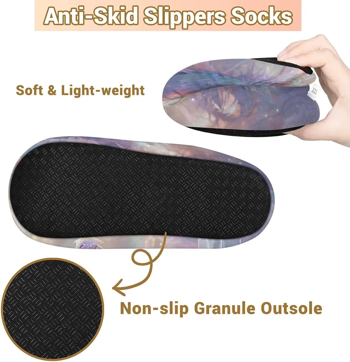 KOBLEN Dragon Clouds Slippers for Women House Shoes with Fleece Lining Wide Comfy Full Slippers Lightweight Cozy Loafer with Rubber Sole Unisex Slippers Adults for Indoor Outdoor