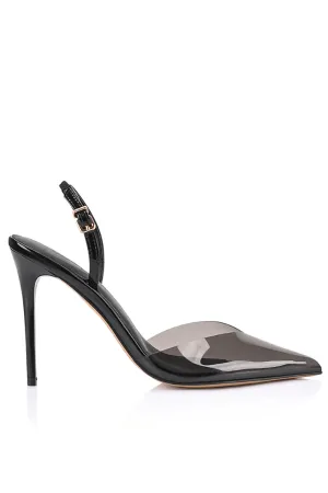 Kristen Pump Vinylite & Black Patent Leather
