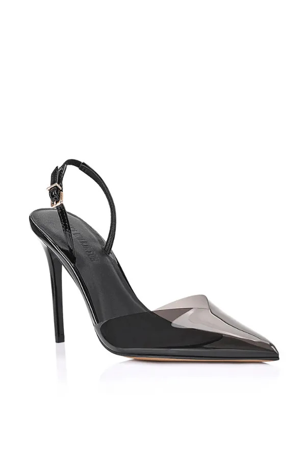Kristen Pump Vinylite & Black Patent Leather