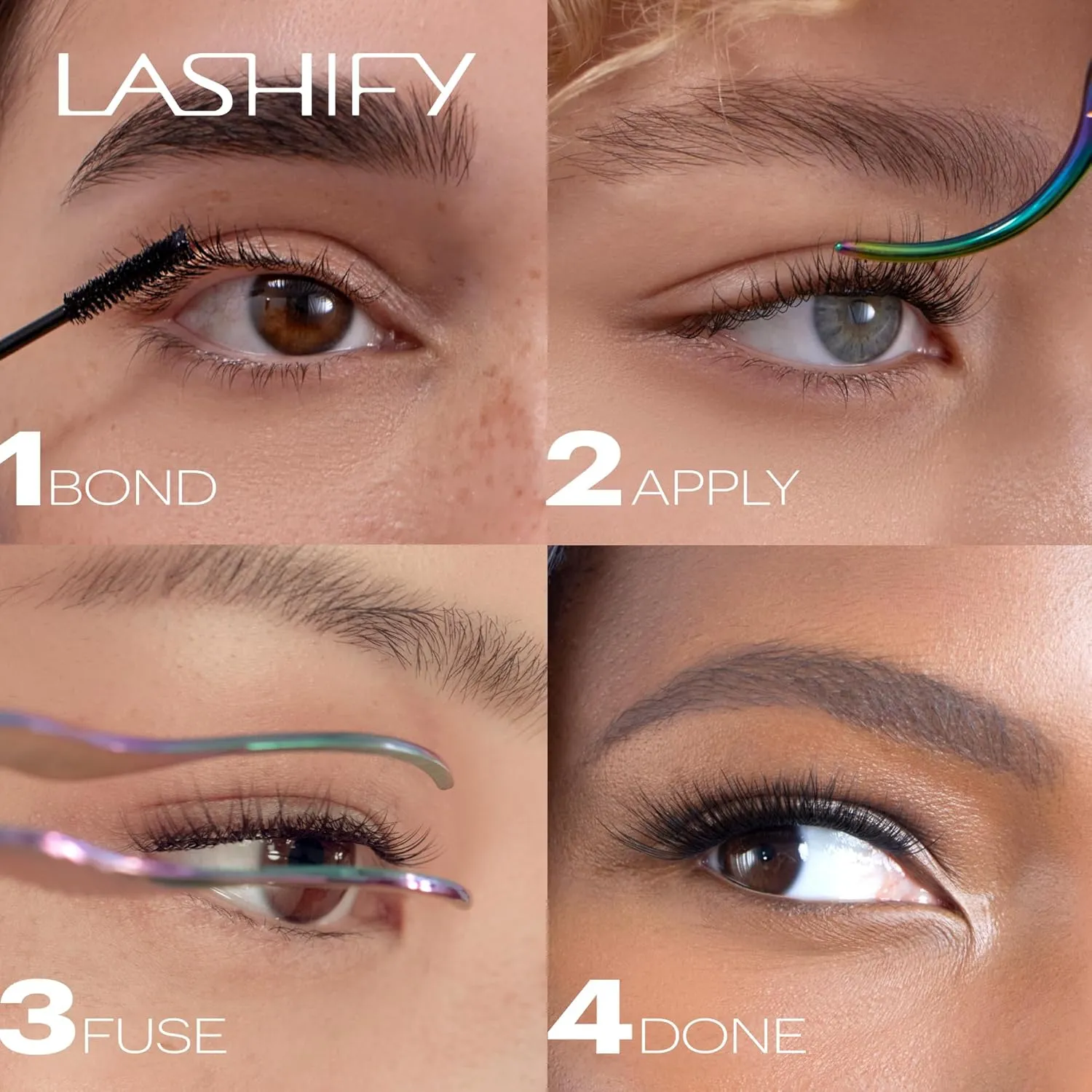 Lashify Gemini 10mm Gossamer Lashes in Minx Color, Easy DIY False Lashes for a Voluminous, Wispy and Playful Look