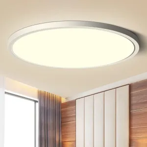 LED Ceiling Light Flush Mount, 12inch 24W 2800K Warm White Ceiling Light, 3200LM Round Light Fixtures Ceiling Mount, Flat Slim Ceiling Lights for Bedroom Kitchen Living Room Stairwell