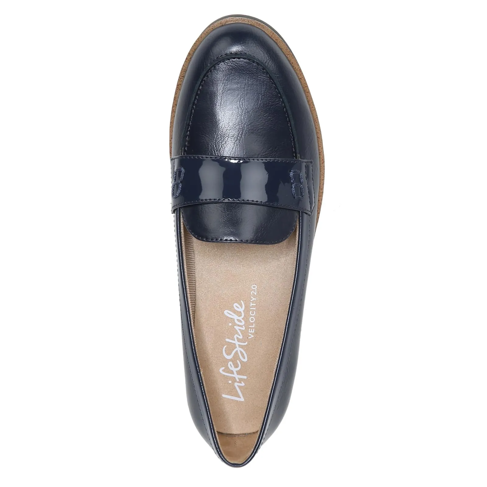 LifeStride Womens Zee Loafer, Navy Shiny, 10 US