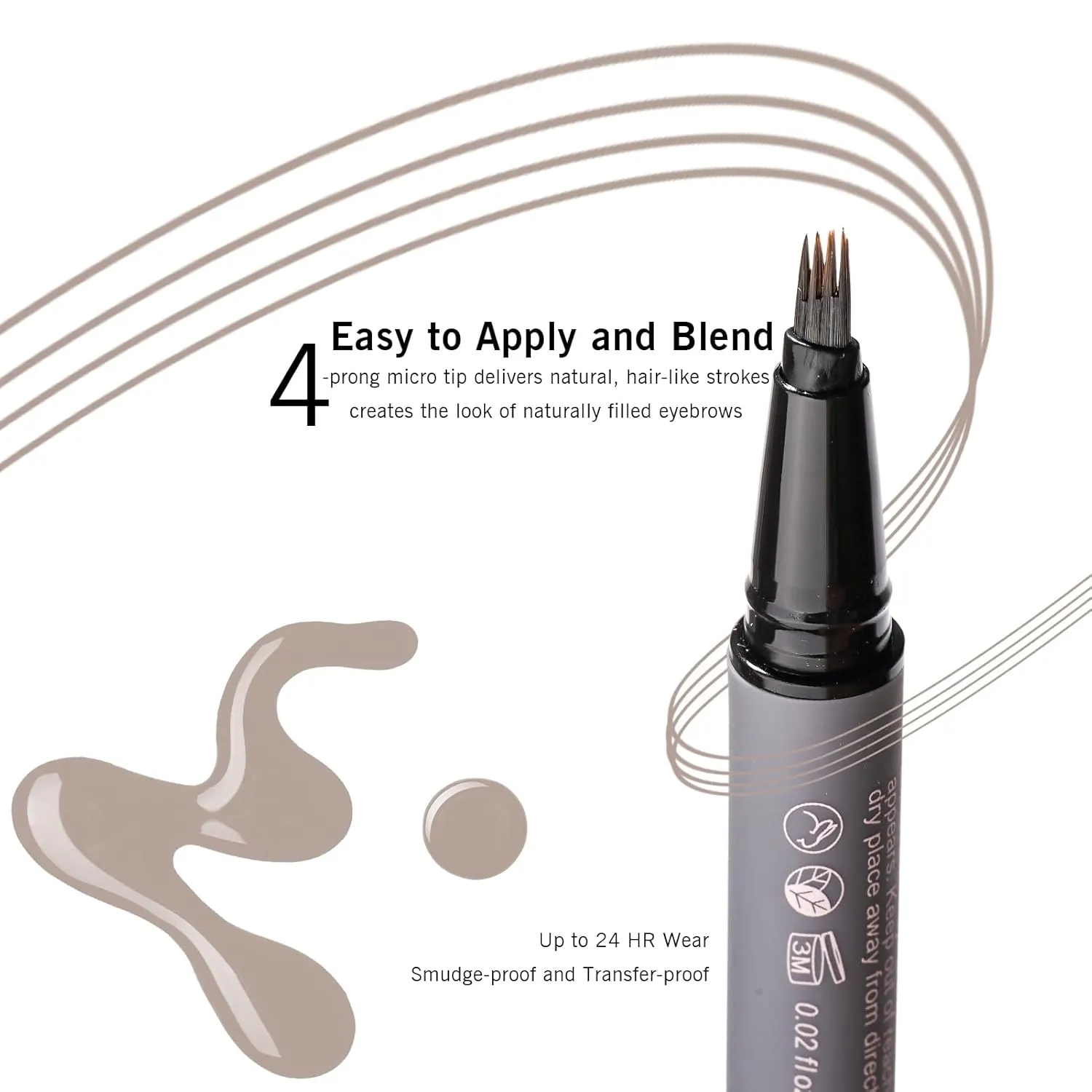 Light Gray Eyebrow Pencil for Older Women, Grey Eyebrow Pen with 4-Prong Precision Tip- Achieving Natural, Hair-Like Strokes, Create Long-Lasting Defined Brows YES.EYE DO (Grey Mist-Light Gray)