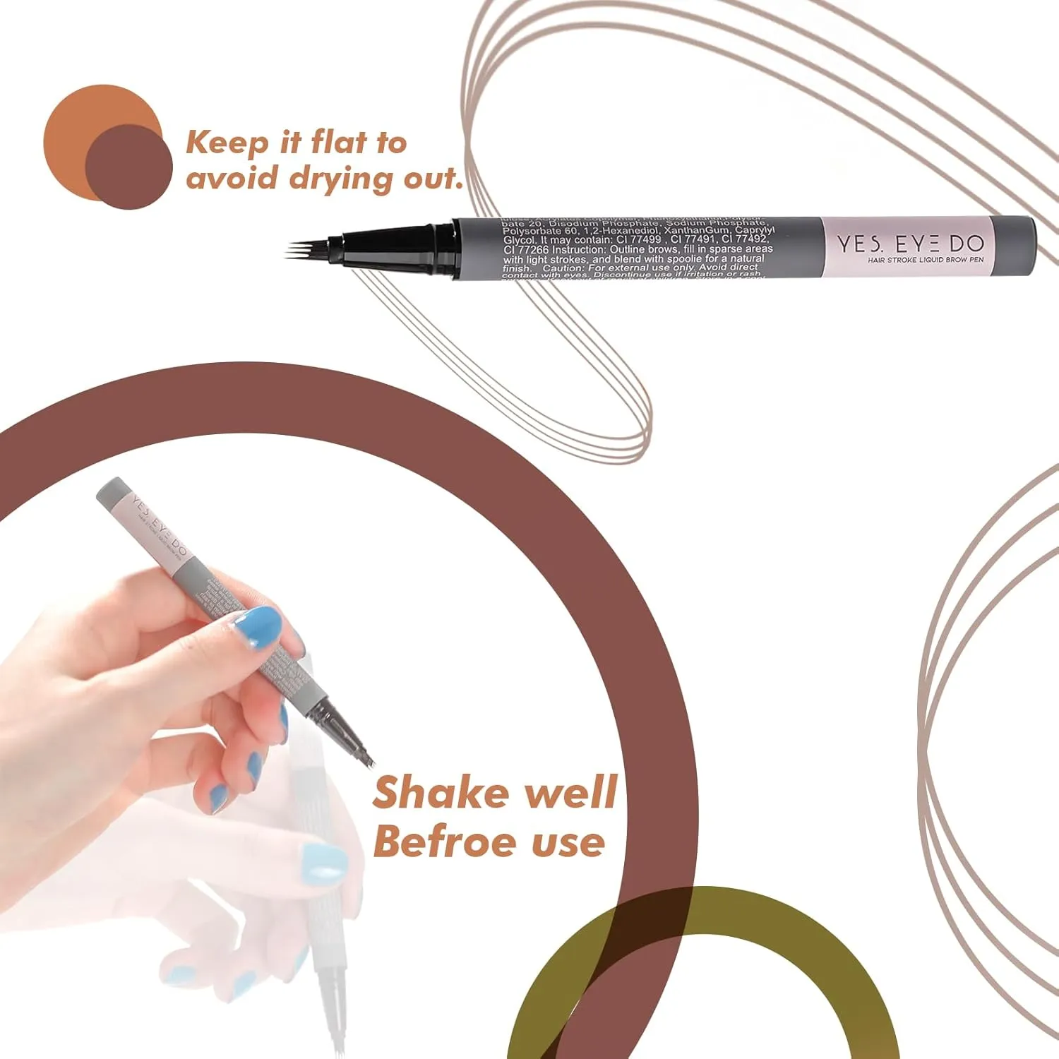 Light Gray Eyebrow Pencil for Older Women, Grey Eyebrow Pen with 4-Prong Precision Tip- Achieving Natural, Hair-Like Strokes, Create Long-Lasting Defined Brows YES.EYE DO (Grey Mist-Light Gray)
