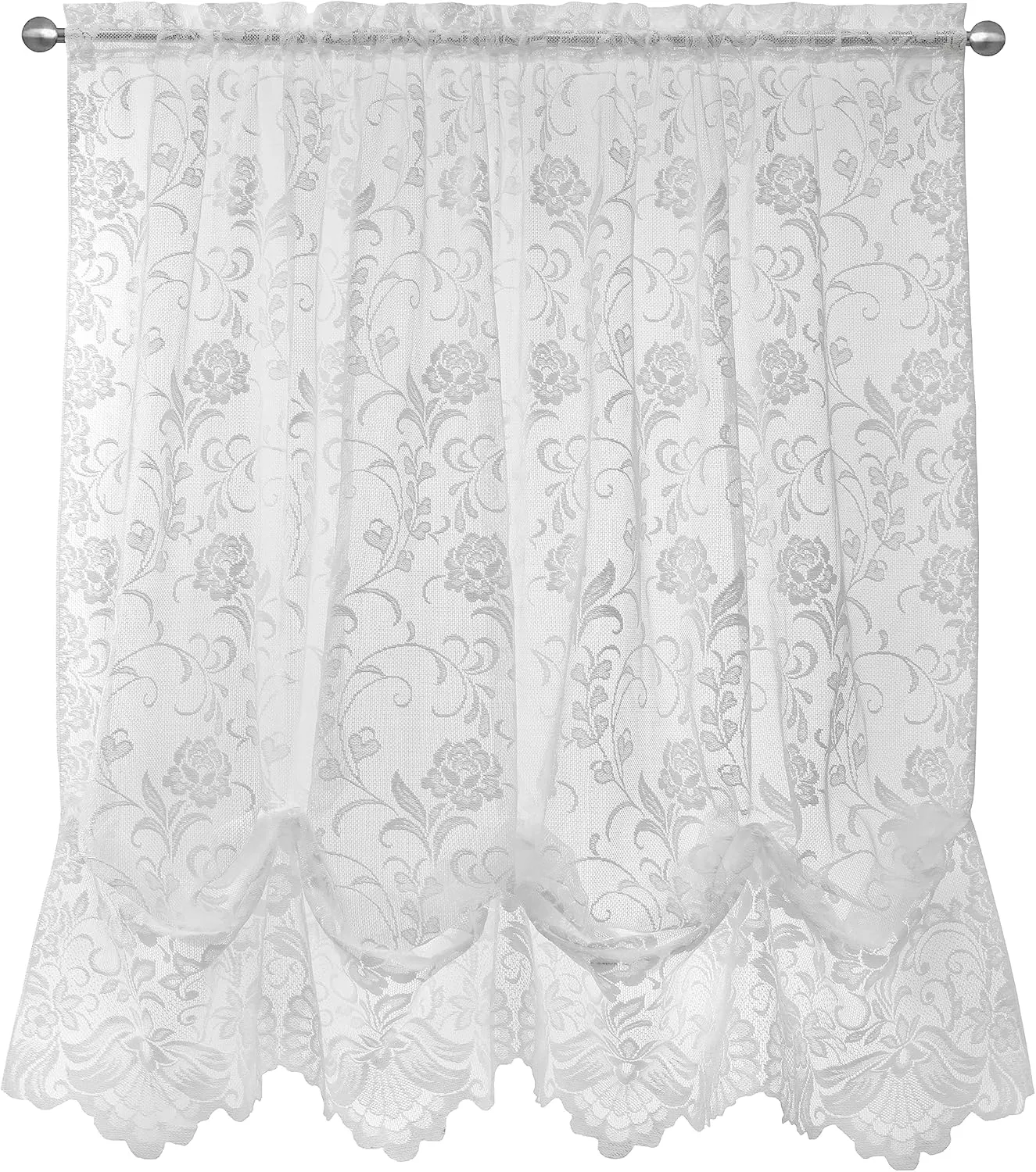 Limoges Sheer Rod Pocket Balloon Curtain 55 x 63 in White