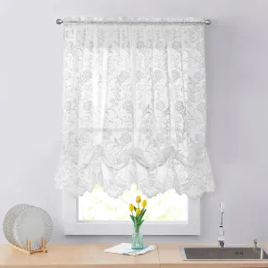 Limoges Sheer Rod Pocket Balloon Curtain 55 x 63 in White
