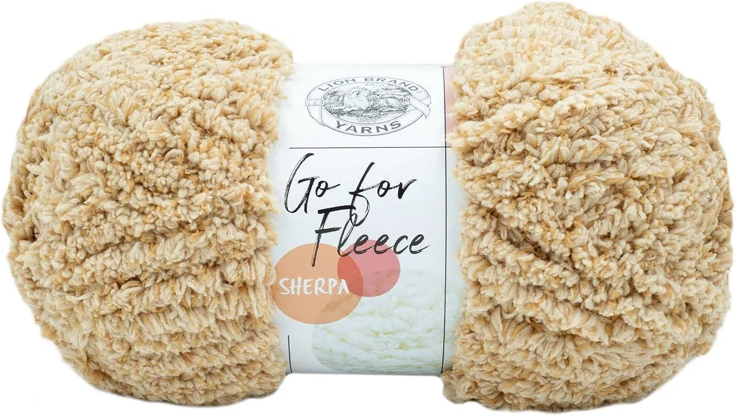 Lion Brand Go for Fleece Sherpa Honey 937-158 (3-Skeins - Same Dye Lot) Jumbo #7 Polyester Yarn for Crocheting and Knitting with Project Bag