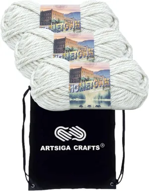 Lion Brand Hometown Catskills Corner 135-238 (3-Skeins - Same Dye Lot) #6 S Bulky Acrylic Yarn for Crocheting and Knitting with Project Bag