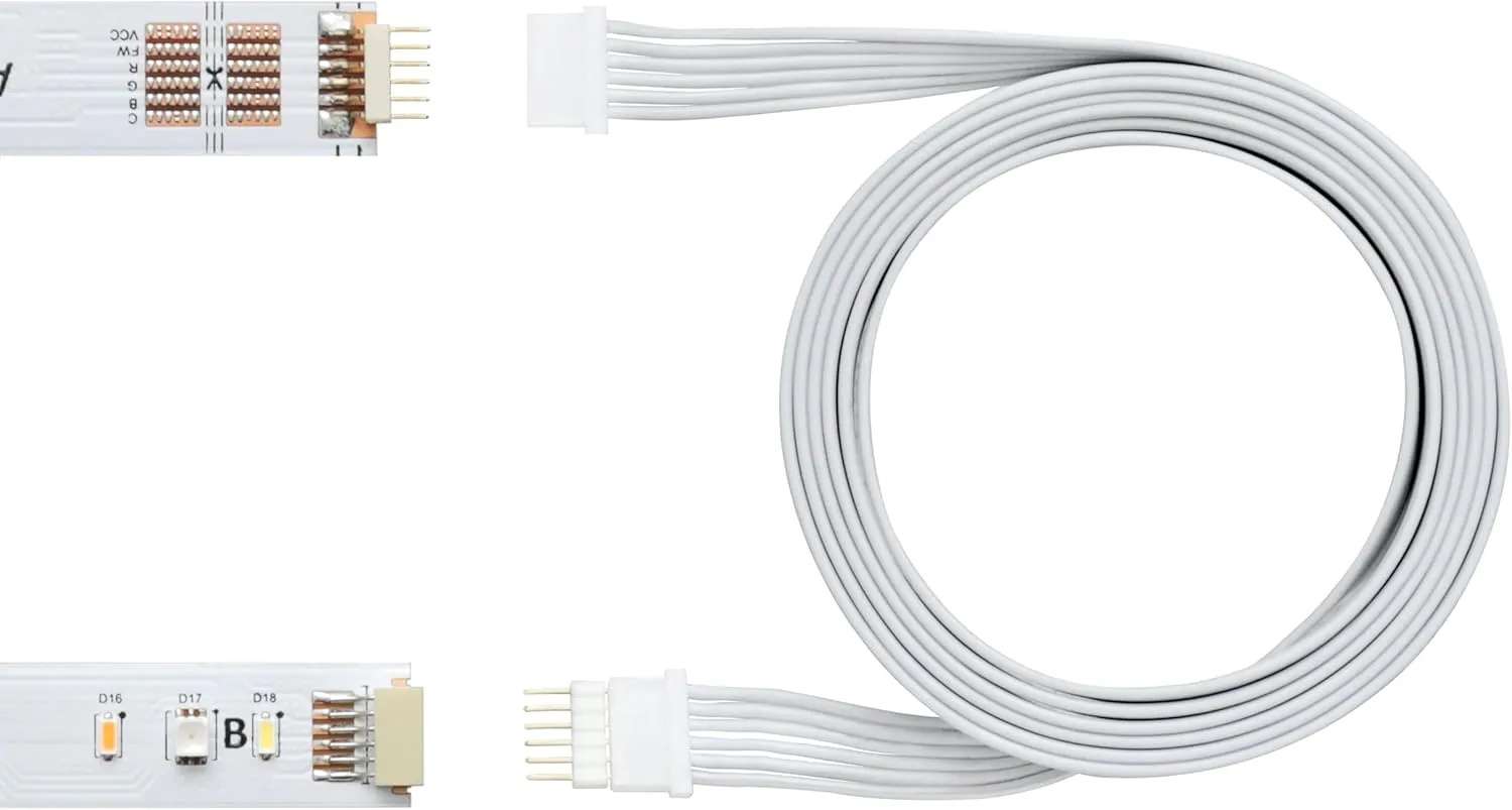 Litcessory Extension Cable for Philips Hue/Solo Lightstrip (3.3ft, 2 Pack, White - Micro 6-PIN V4 / Solo Lightstrip)