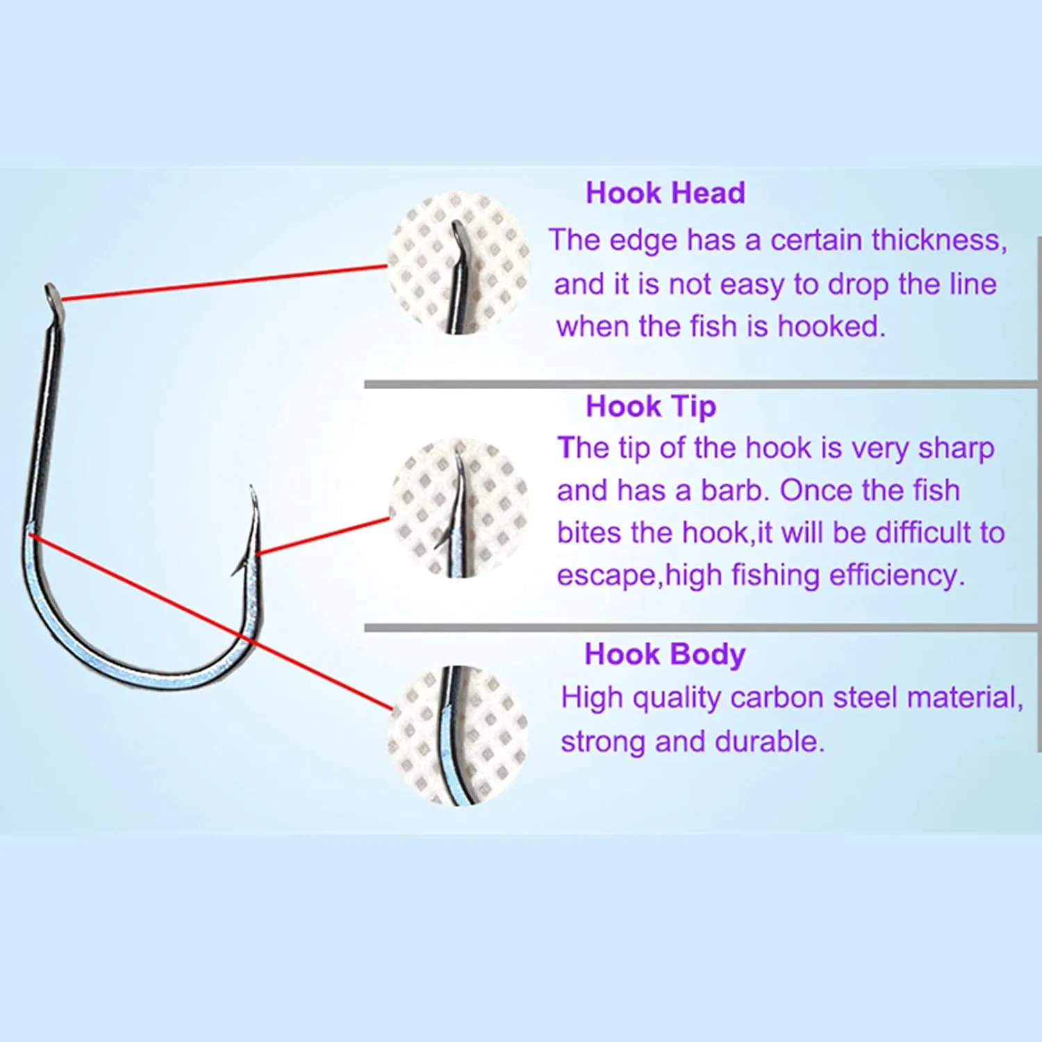 Liudan Fishing Hook Circle Hook Bulk Sale 1000 Pieces/Lot Fishing Hook with Fishing Eyes Hooks 3#-15# Fishhooks Wholesale Fishing Accessories Fishing Hooks