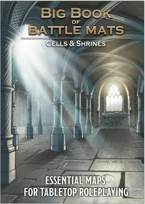 Loke Big Book of Battle Mats Cells & Shrines - Lay Flat Wipe Clean Fantasy RPG Maps with Tokens & 5E Content for Tabletop Adventures