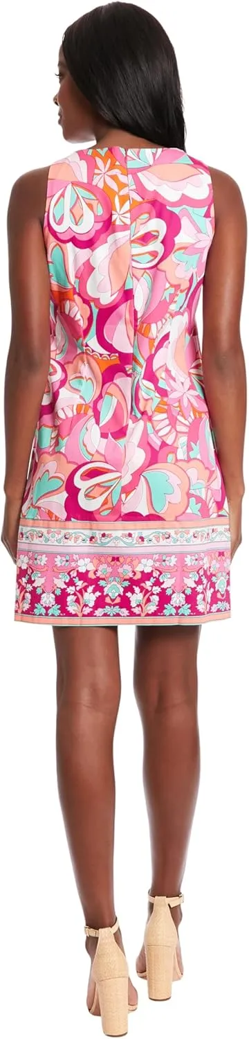 London Times Women's Petite Sleeveless Shift Dress