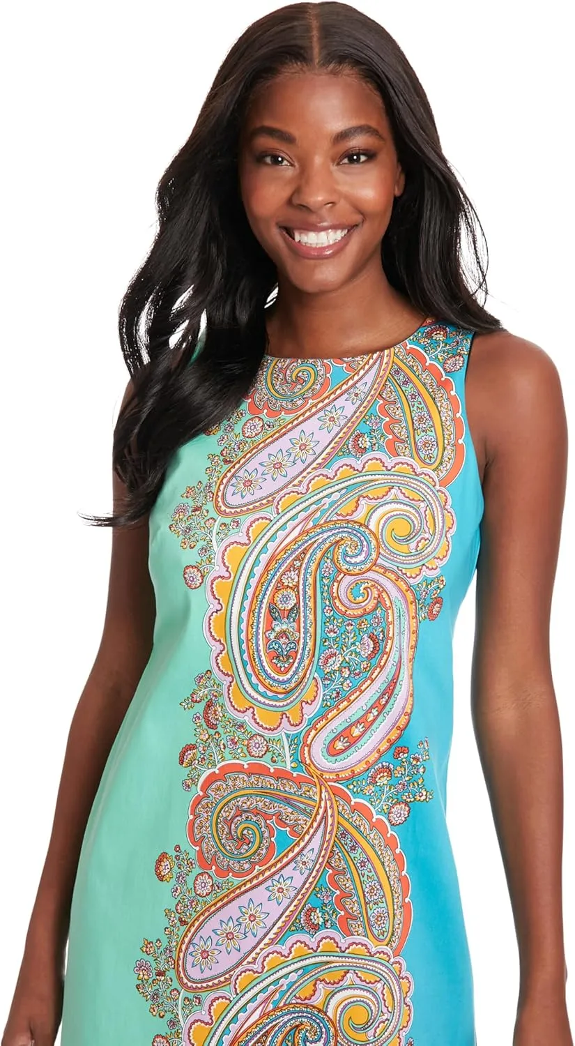 London Times Women's Petite Sleeveless Shift Dress