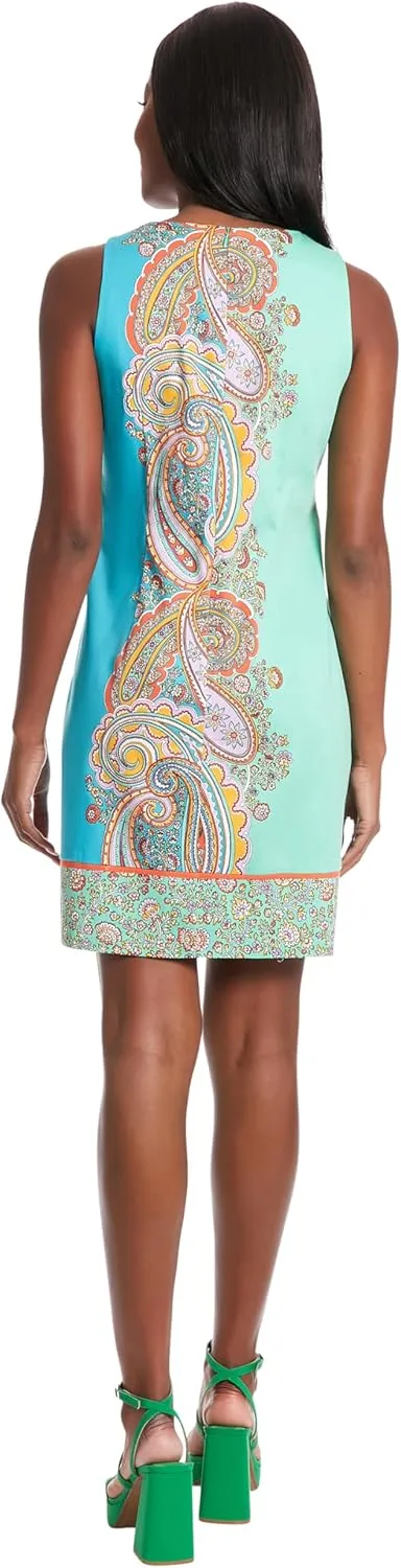 London Times Women's Petite Sleeveless Shift Dress