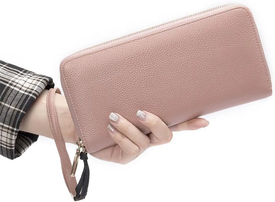 Long Multi Slot Leather Wallet Women's Leather Handbag, Leather Long Wallet, Women's Wrist Bag purse(black-JoJo's Bizarre Adventure1)