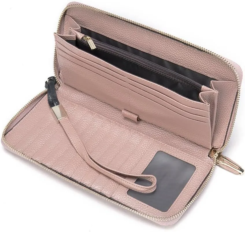 Long Multi Slot Leather Wallet Women's Leather Handbag, Leather Long Wallet, Women's Wrist Bag purse(black-JoJo's Bizarre Adventure1)