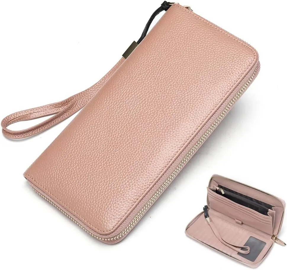 Long Multi Slot Leather Wallet Women's Leather Handbag, Leather Long Wallet, Women's Wrist Bag purse(black-JoJo's Bizarre Adventure1)