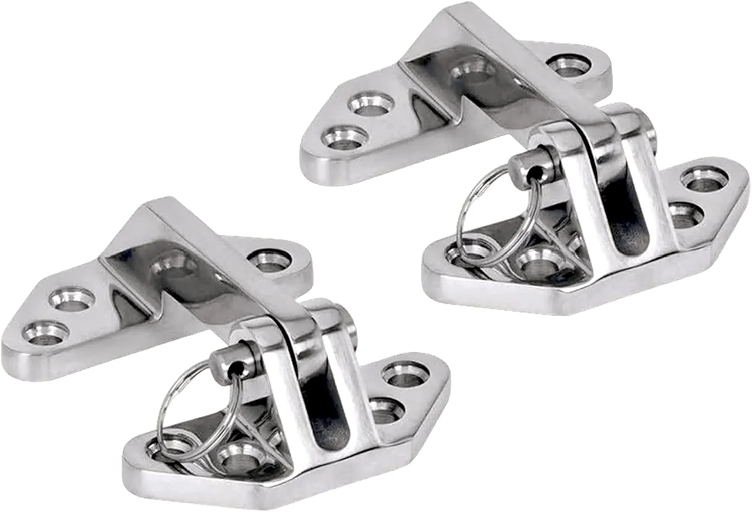 Long Reach Stainless Hatch Hinge, Heavy Duty Marine Grade 316 Steel With Removable Pin - Ship RV Accessories, Yacht Hardware (2PCS)