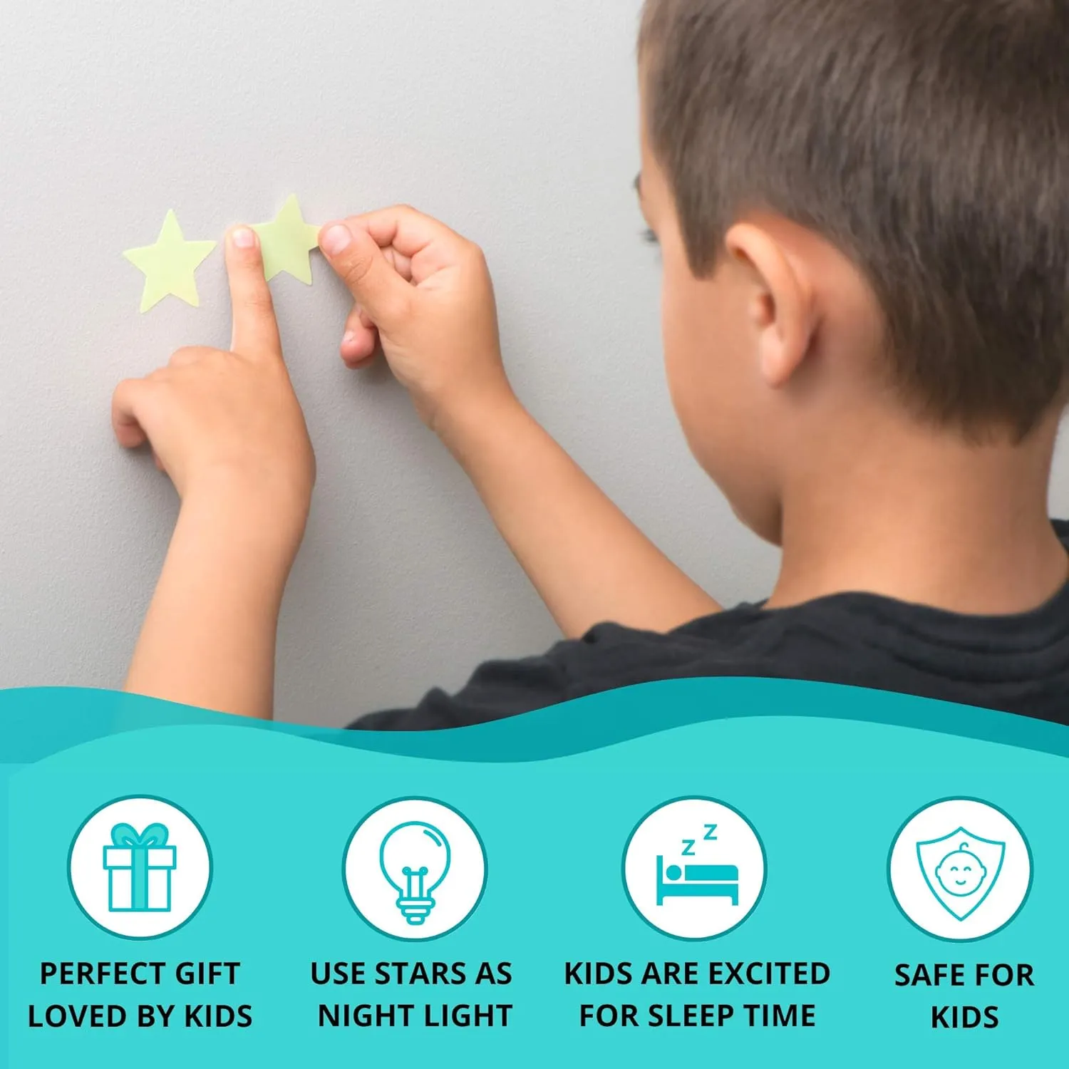 LUMOSX Glow in The Dark Stars for Ceiling - 1050 Pcs with Bonus Moons & Constellation E-Book | Ceiling Stars Glow in The Dark Stickers for Kids Room Decor (Blue)