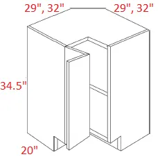 M40-BSQC33 Polar White Assembled 33" Easy Reach Corner Cabinet