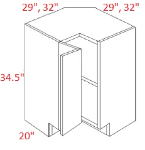 M40-BSQC33 Polar White Assembled 33" Easy Reach Corner Cabinet