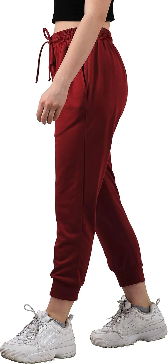 Ma Croix Women's Light Weight Drawstring Training Sport Jogger Pants French Terry Cotton Blend Casual Sweatpants