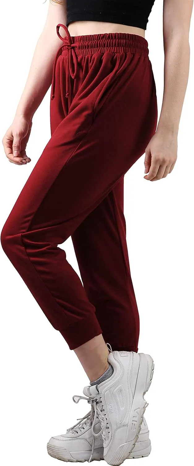 Ma Croix Women's Light Weight Drawstring Training Sport Jogger Pants French Terry Cotton Blend Casual Sweatpants