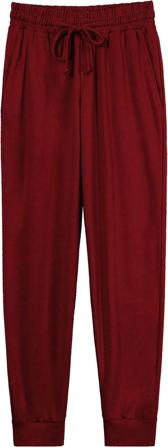 Ma Croix Women's Light Weight Drawstring Training Sport Jogger Pants French Terry Cotton Blend Casual Sweatpants
