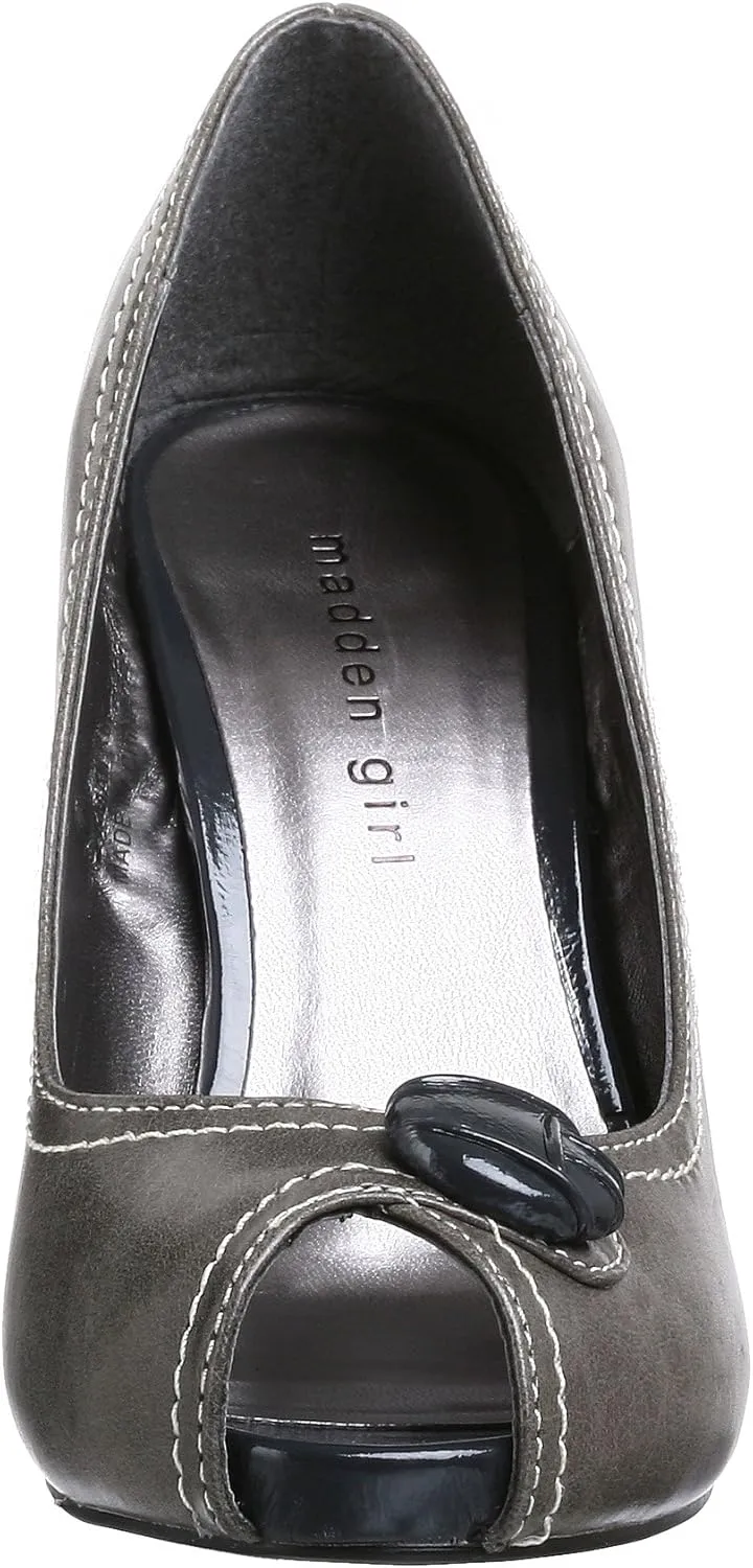 Madden Girl Women's Finallyy Open Toe Pump