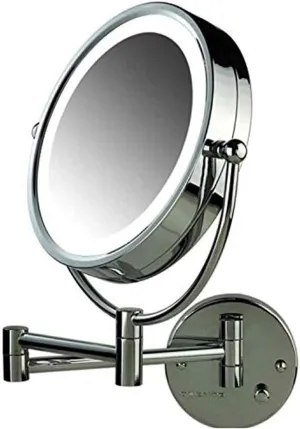 Makeup Mirror Makeup Mirror Mirrors Wall Mounted Makeup with Led Light,Double Side Extending Folding Round for Beauty Shaving 5X Magnification Portable Small Mirror (Size : 5X) (One Color 10X)