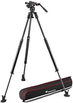 Manfrotto Nitrotech 612 Series with 635 Fast Single Leg Carbon Tripod, Tripod and Video Head Kit, Made of Premium Carbon Fibre, Designed for DSLR Digital Cameras, Designed for Vloggers
