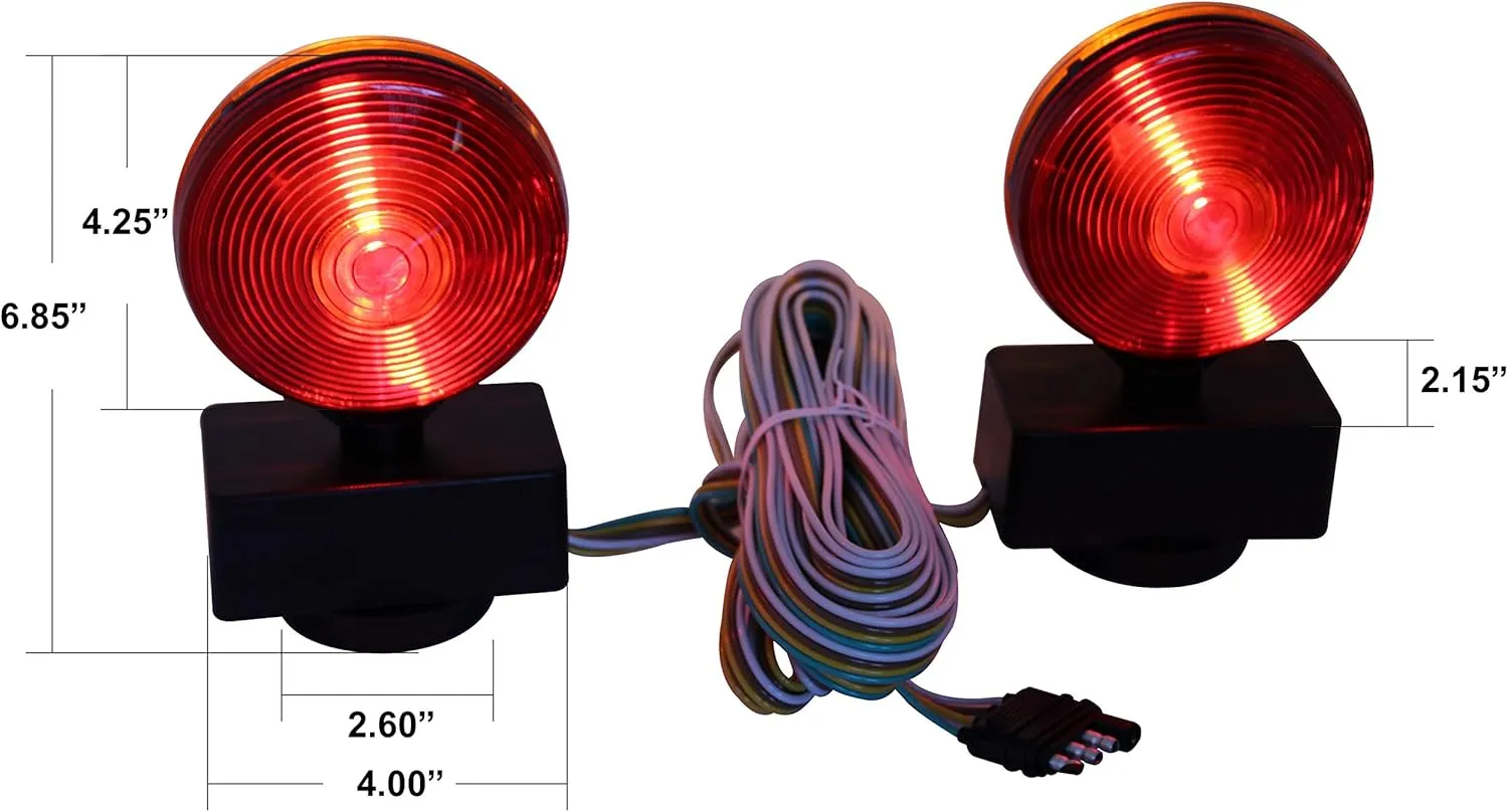 MaxxHaul 80778 Magnetic Towing Light Kit (Dual Sided for RV, Boat, Trailer and More DOT Approved)