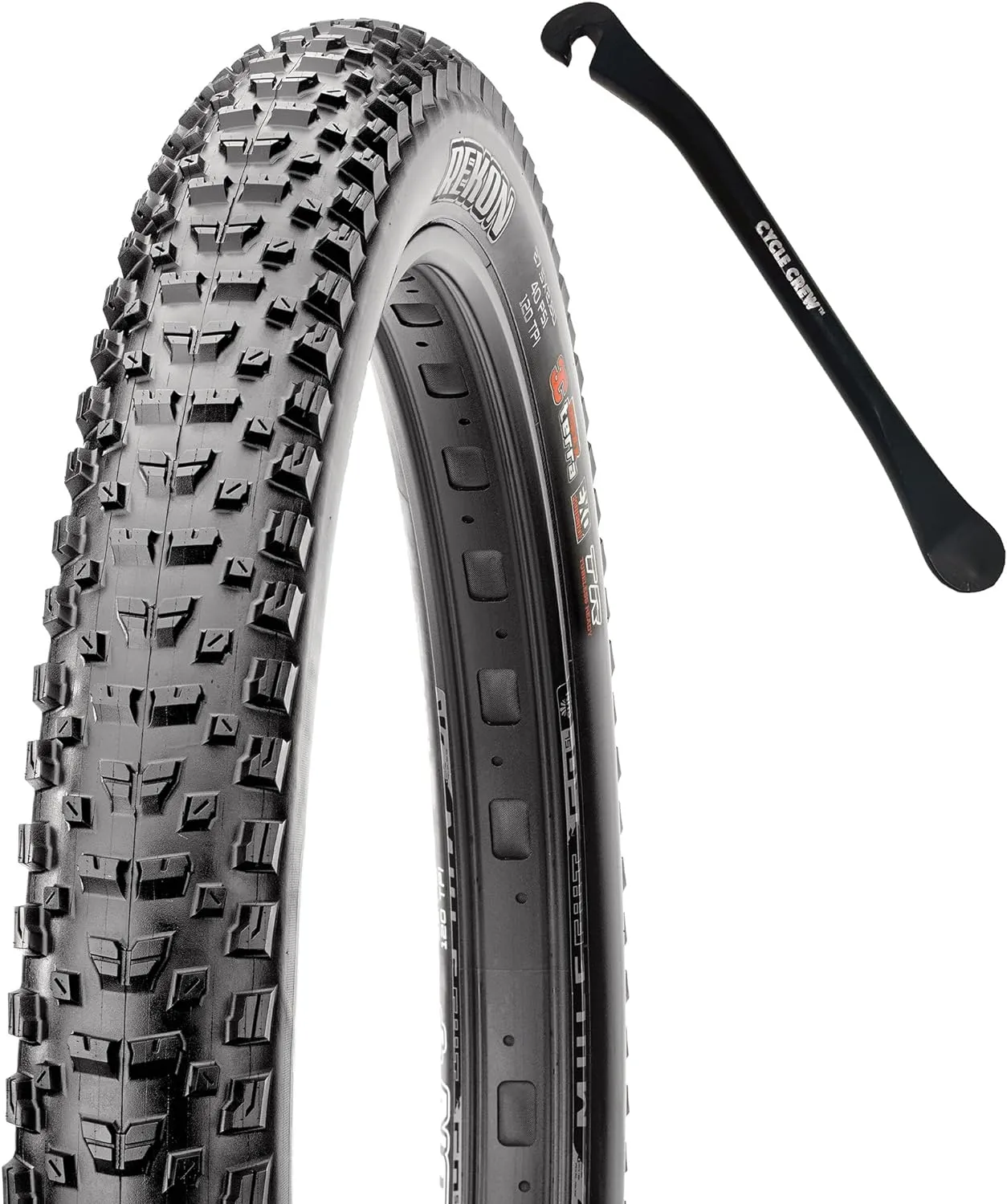 MAXXIS Rekon Mountain Bike Tire - 27.5" & 29" - Bundle with Cycle Crew Tire Lever