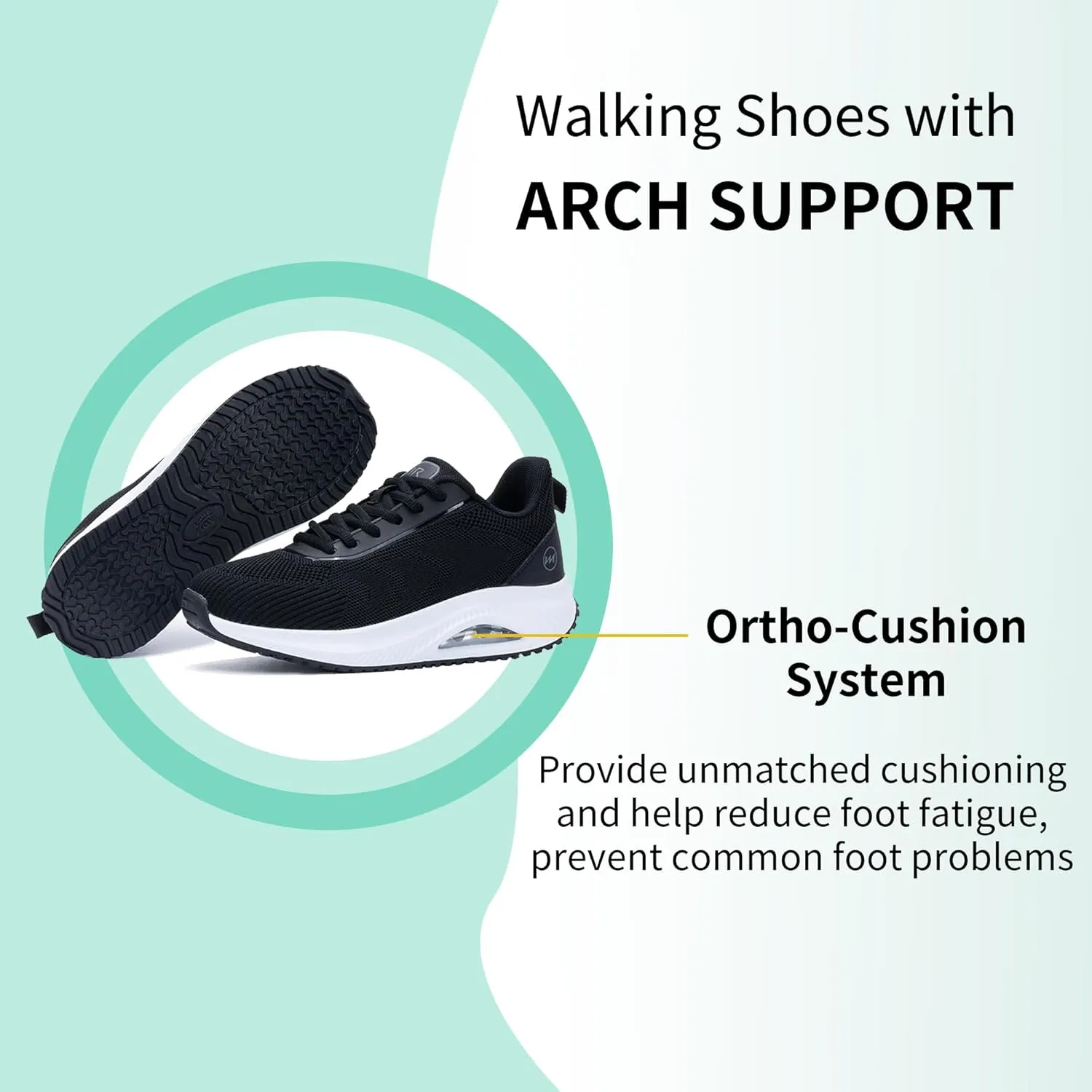 MEHOTO Womens Walking Shoes | Arch Support Tennis Shoes | Orthotic Sneakers for Plantar Fasciitis Size 5.5-11