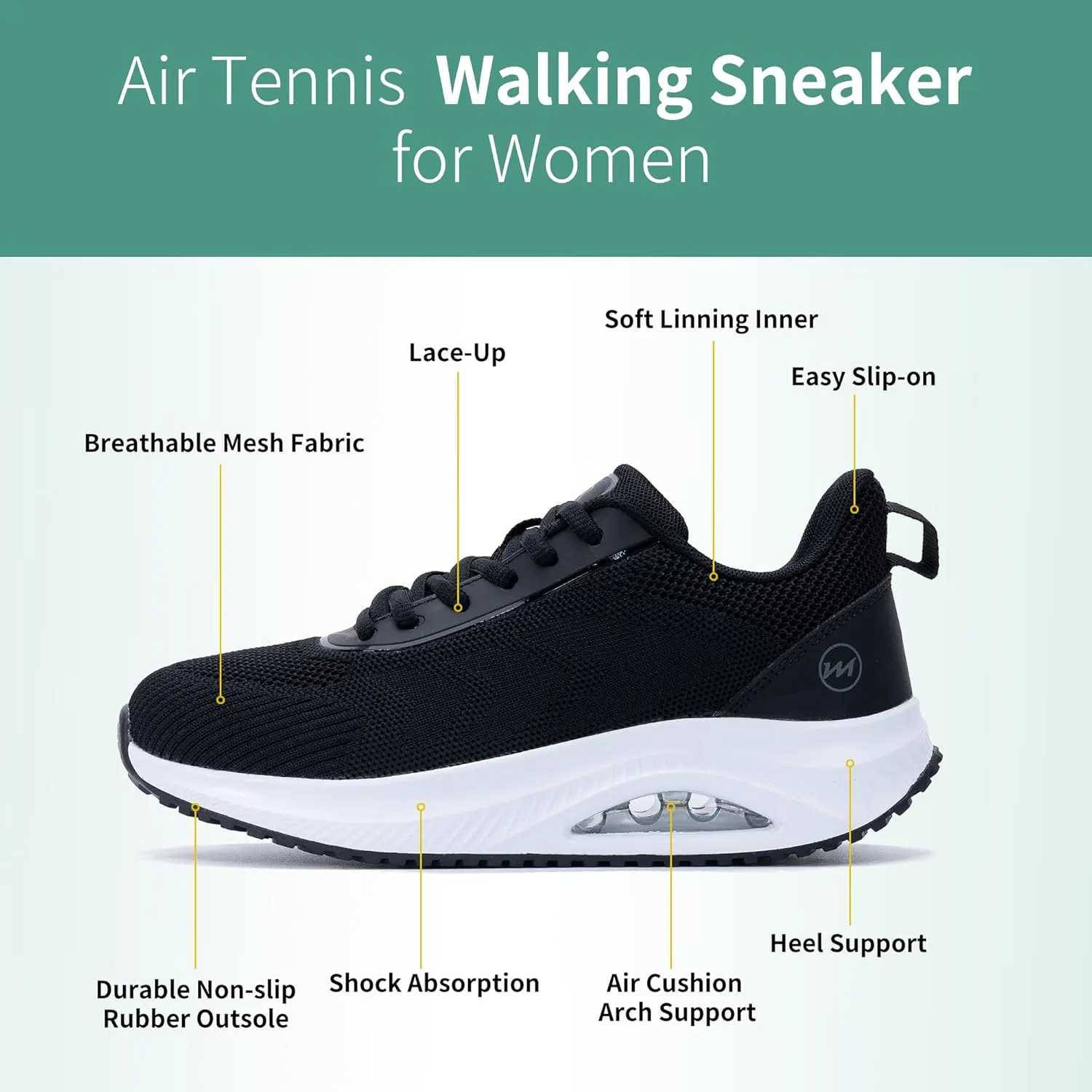 MEHOTO Womens Walking Shoes | Arch Support Tennis Shoes | Orthotic Sneakers for Plantar Fasciitis Size 5.5-11