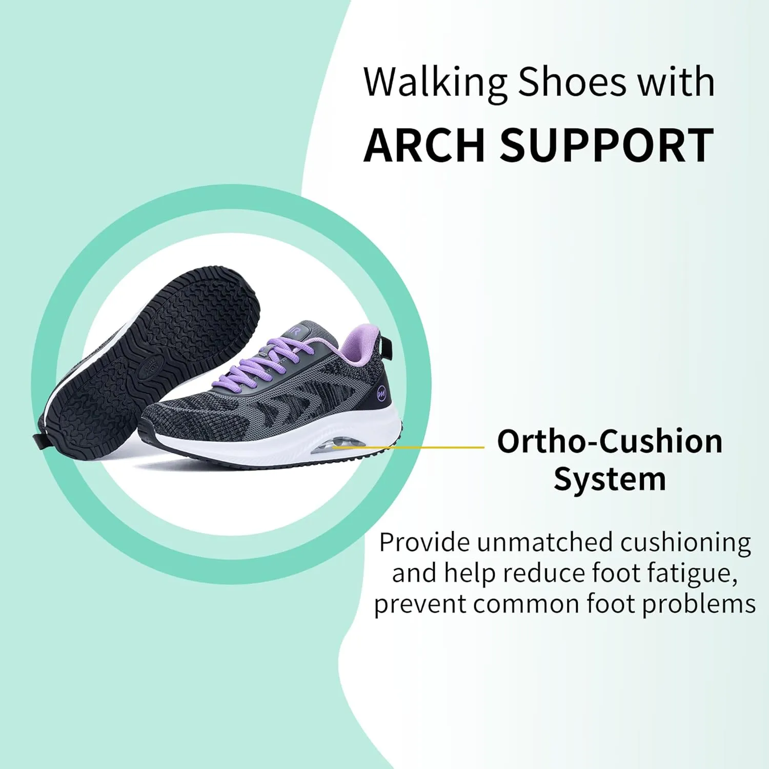 MEHOTO Womens Walking Shoes | Arch Support Tennis Shoes | Orthotic Sneakers for Plantar Fasciitis Size 5.5-11