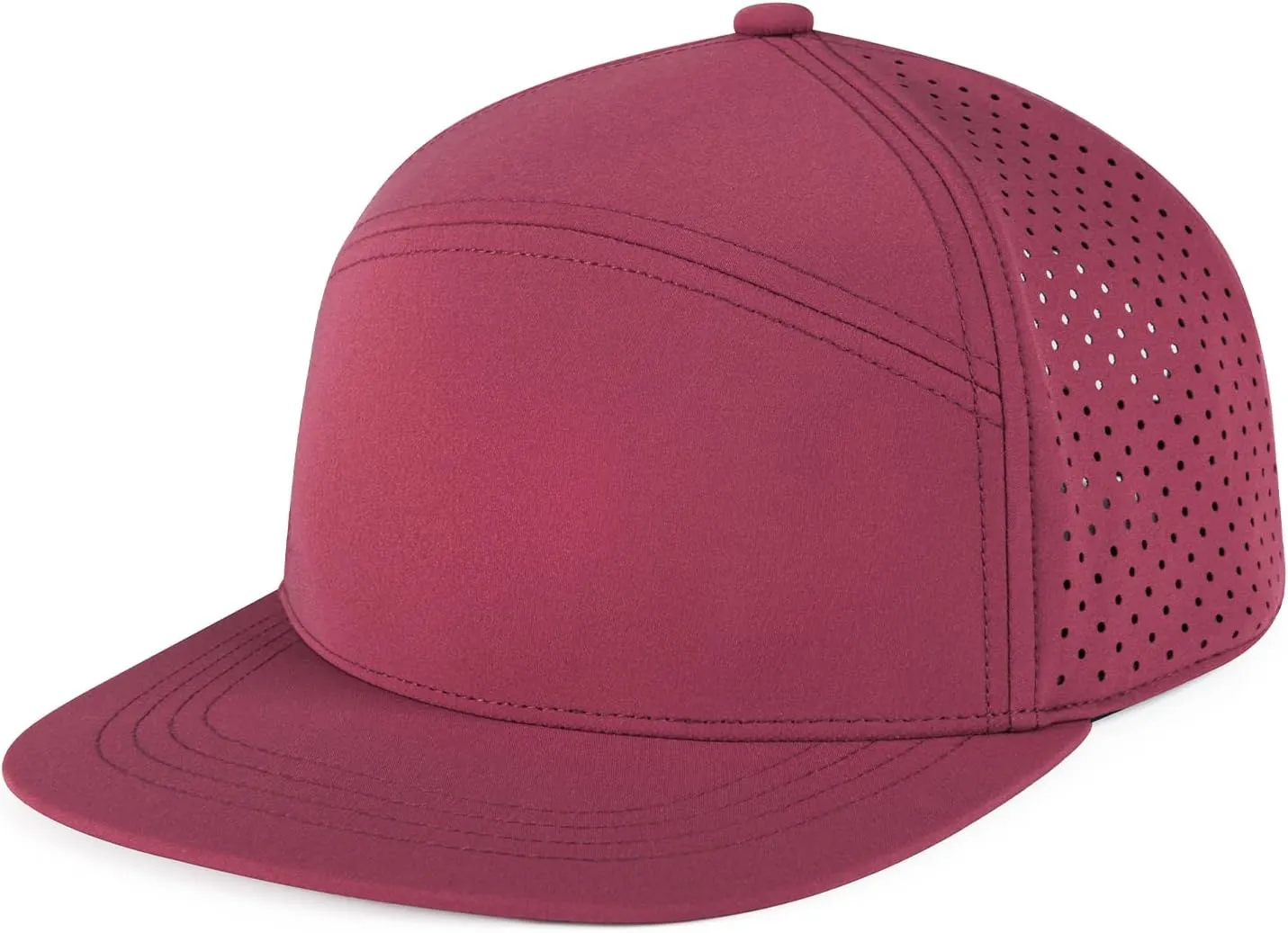 Men Flat Brim Adjustable Performance Hat Snapback Laser Perforated Baseball Cap