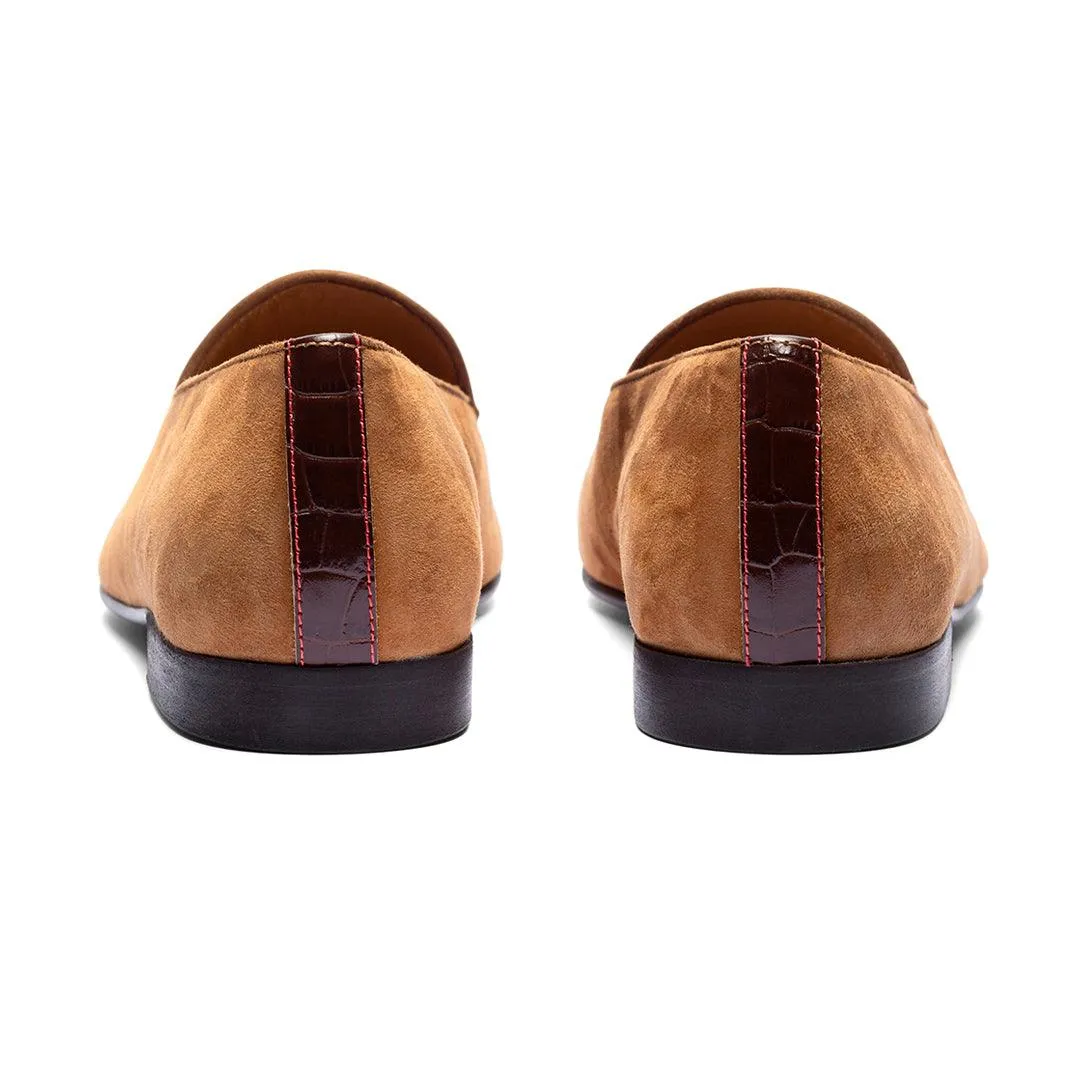 Men's Cognac Croc Milano Loafer From Del Toro Shoes