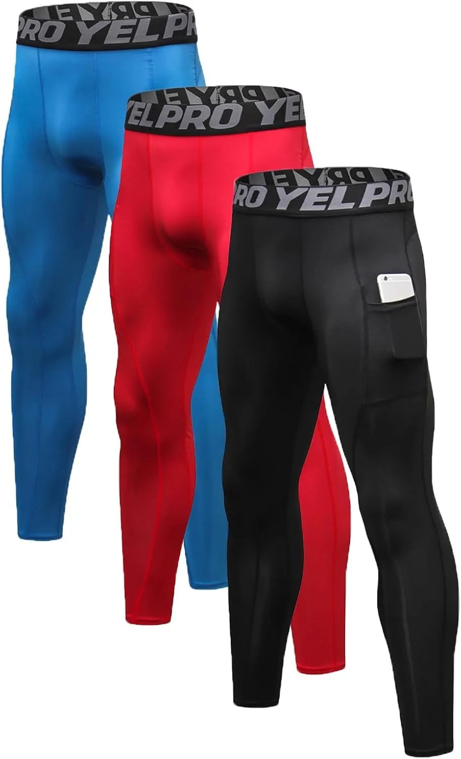 Men’s Compression Pants Athletic Running Leggings Workout Tights Quick Dry Base Layer for Basketball Sports