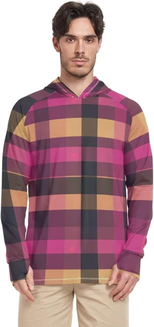 Men's Sun Protection Hoodie Long Sleeve Sun Shirt with Hood UPF 50  Lightweight Rash Guard Hooded Hooded Fishing Shirts
