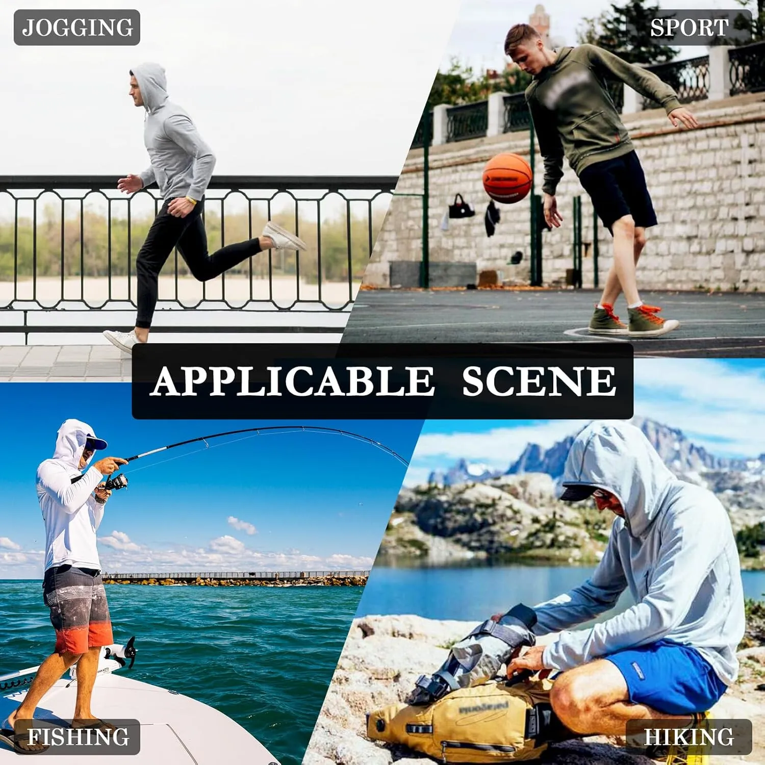 Mens Sun Shirts Protection Long Sleeve Amanita Mushroom Fishing Shirt UPF 50  Sailing Shirts Hooded Rashguard for Men
