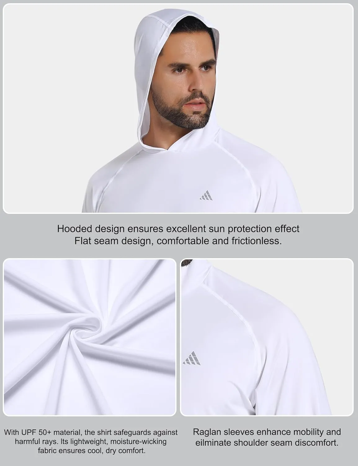 Men's UPF 50  Sun Protection Hoodie Shirts Long Sleeve Rash Guard Fishing Hiking SPF UV Shirt Quick Dry