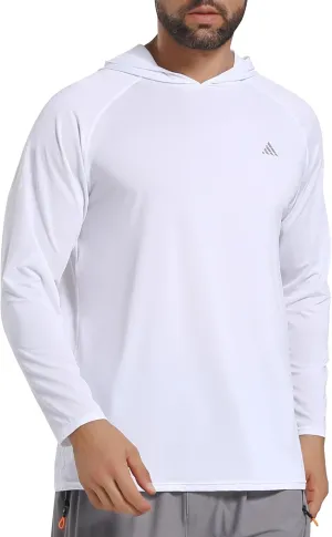 Men's UPF 50  Sun Protection Hoodie Shirts Long Sleeve Rash Guard Fishing Hiking SPF UV Shirt Quick Dry