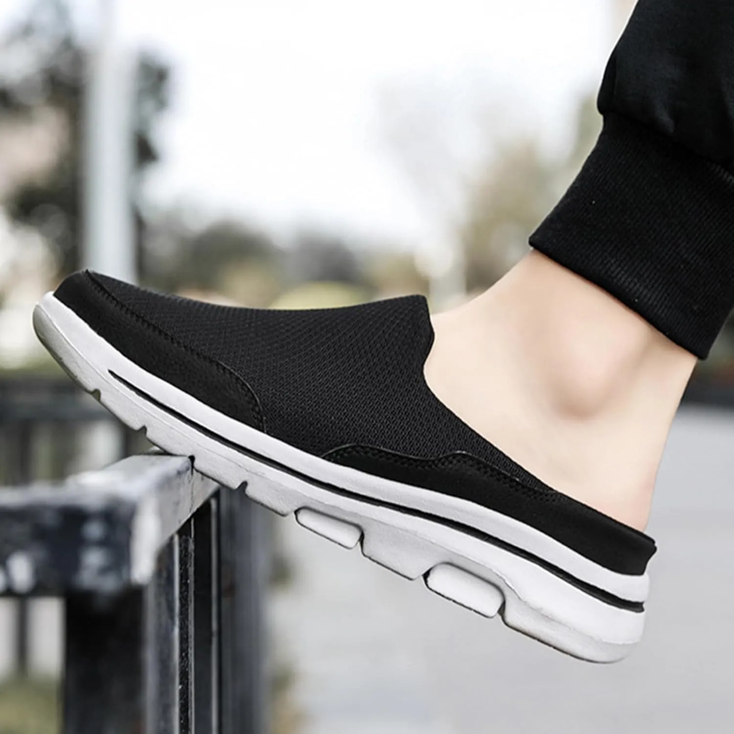 Men's Women's Couple Non-slip Mule Half Sneakers,Outdoor Casual Walking Shoes,Backless Sneakers,Backless Shoes
