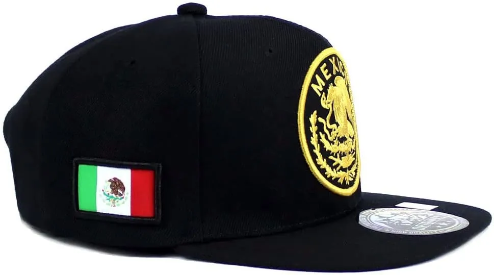Mexican Hat Mexico Eagle Federal Logo Embroidery Snapback Flat Bill Baseball Cap