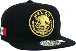 Mexican Hat Mexico Eagle Federal Logo Embroidery Snapback Flat Bill Baseball Cap