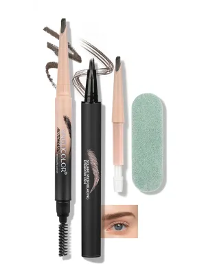 Microblading Eyebrow Pen,Natural Brows Eyebrow Pen,Easy To Color,Long Lasting,Quick Drying,Natural Shaping Outlining Filling Eyebrow Makeup (03 Gray Brown)